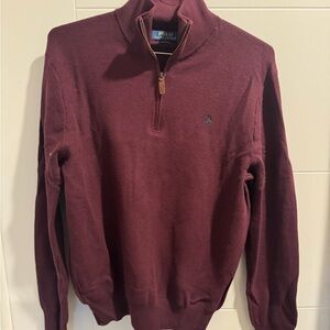 Ralph Lauren Men's Maroon Quarter Zip Sweater